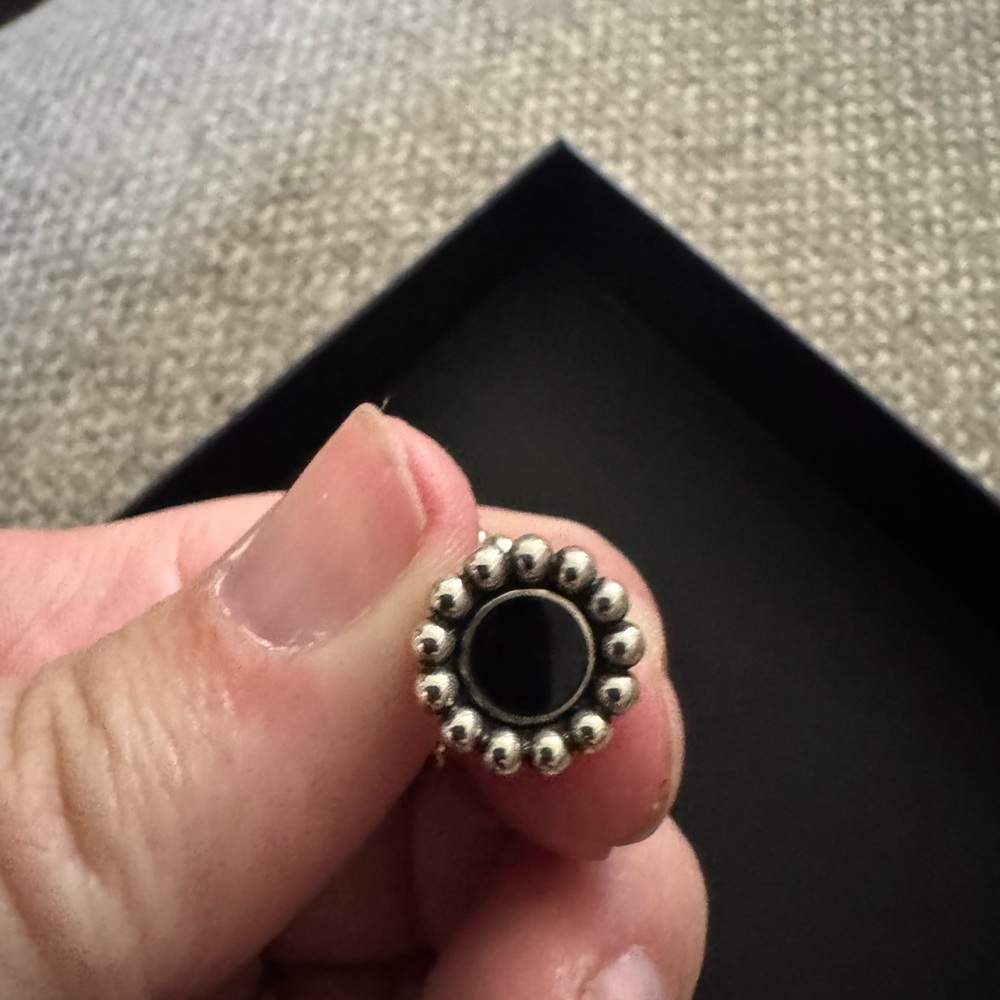 Lagos Silver and Black Stud Earrings